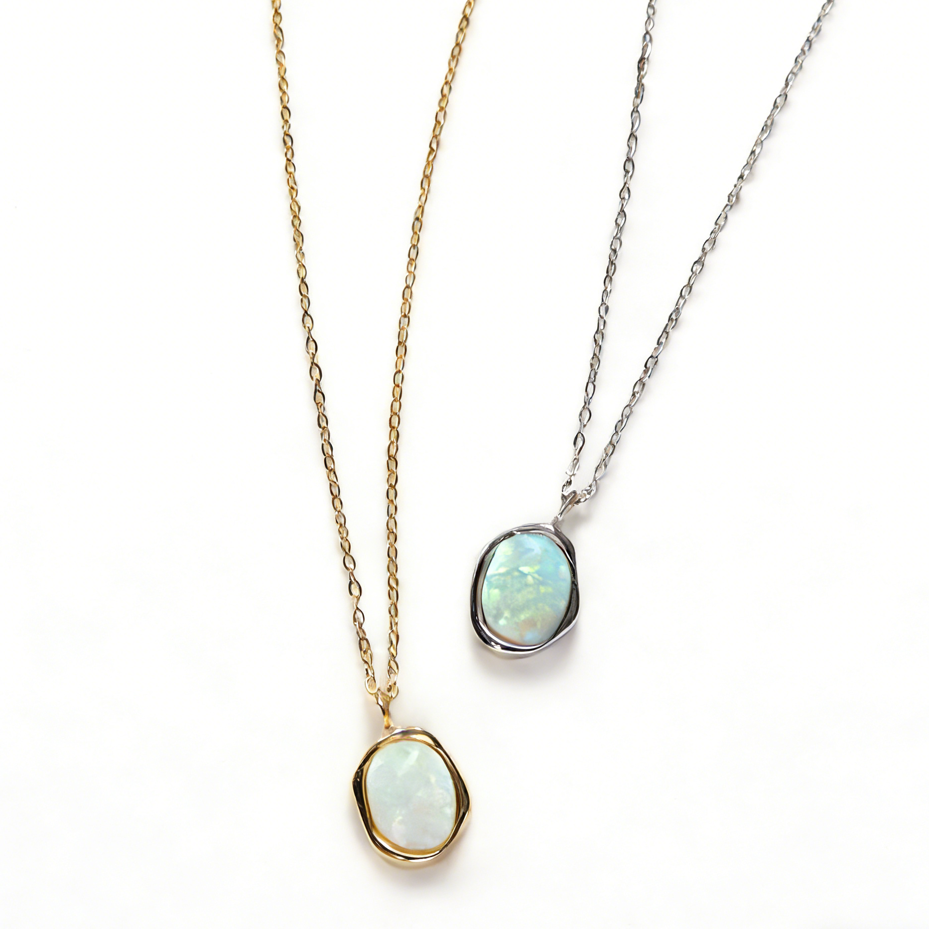 Eudora gold plated opal pendant necklace