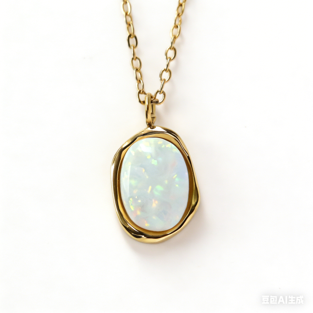 Eudora gold plated opal pendant necklace