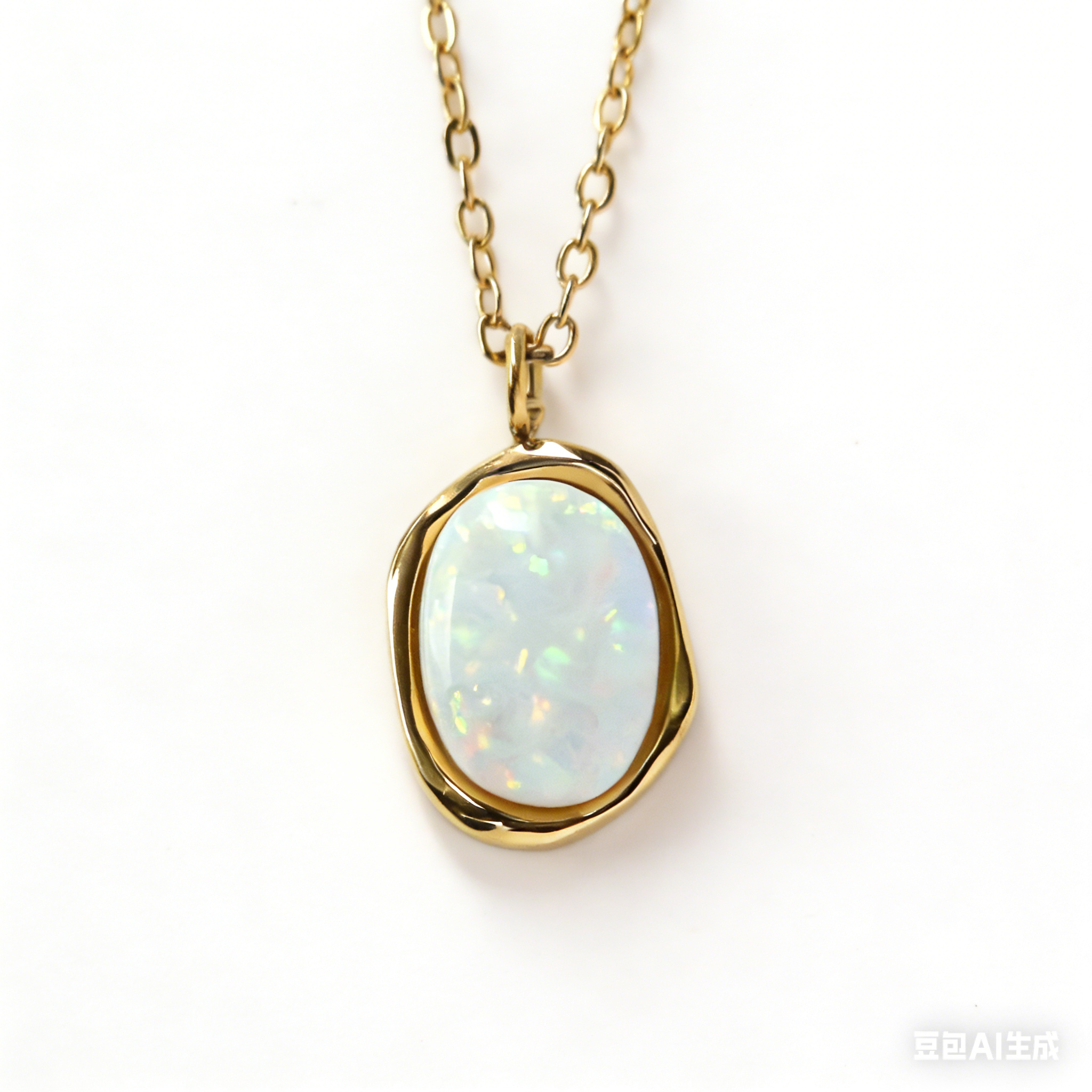 Eudora gold plated opal pendant necklace