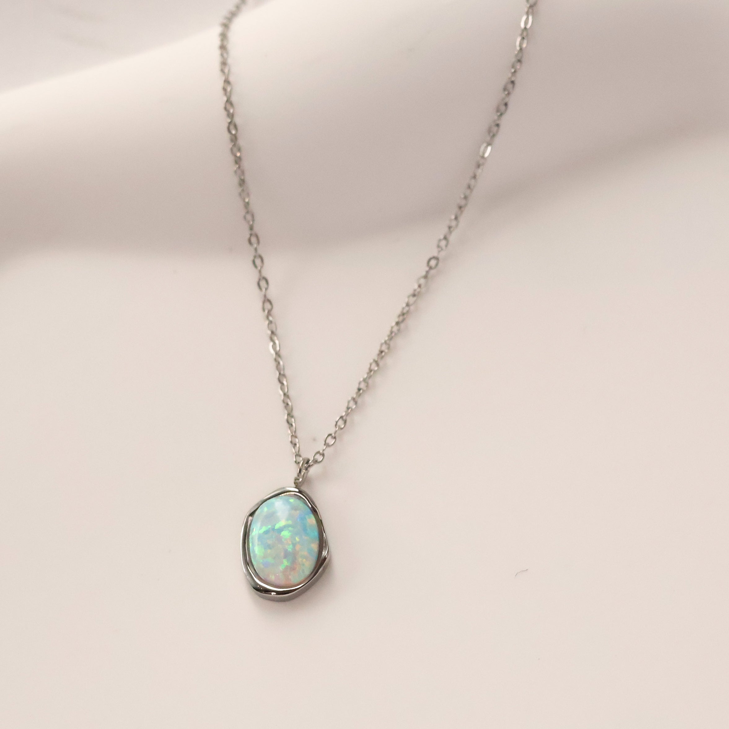 Eudora gold plated opal pendant necklace