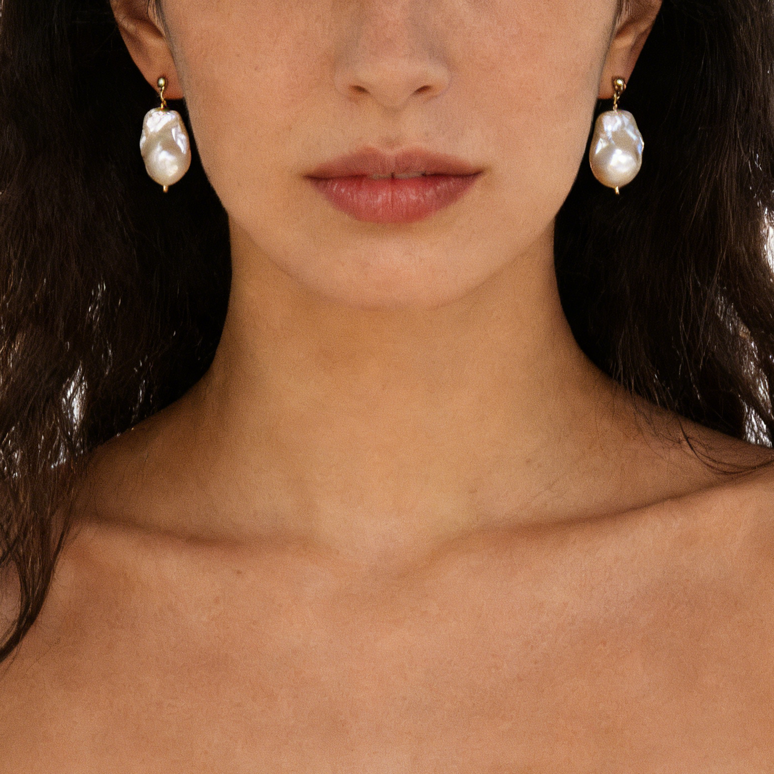 Paisley baroque pearl earrings