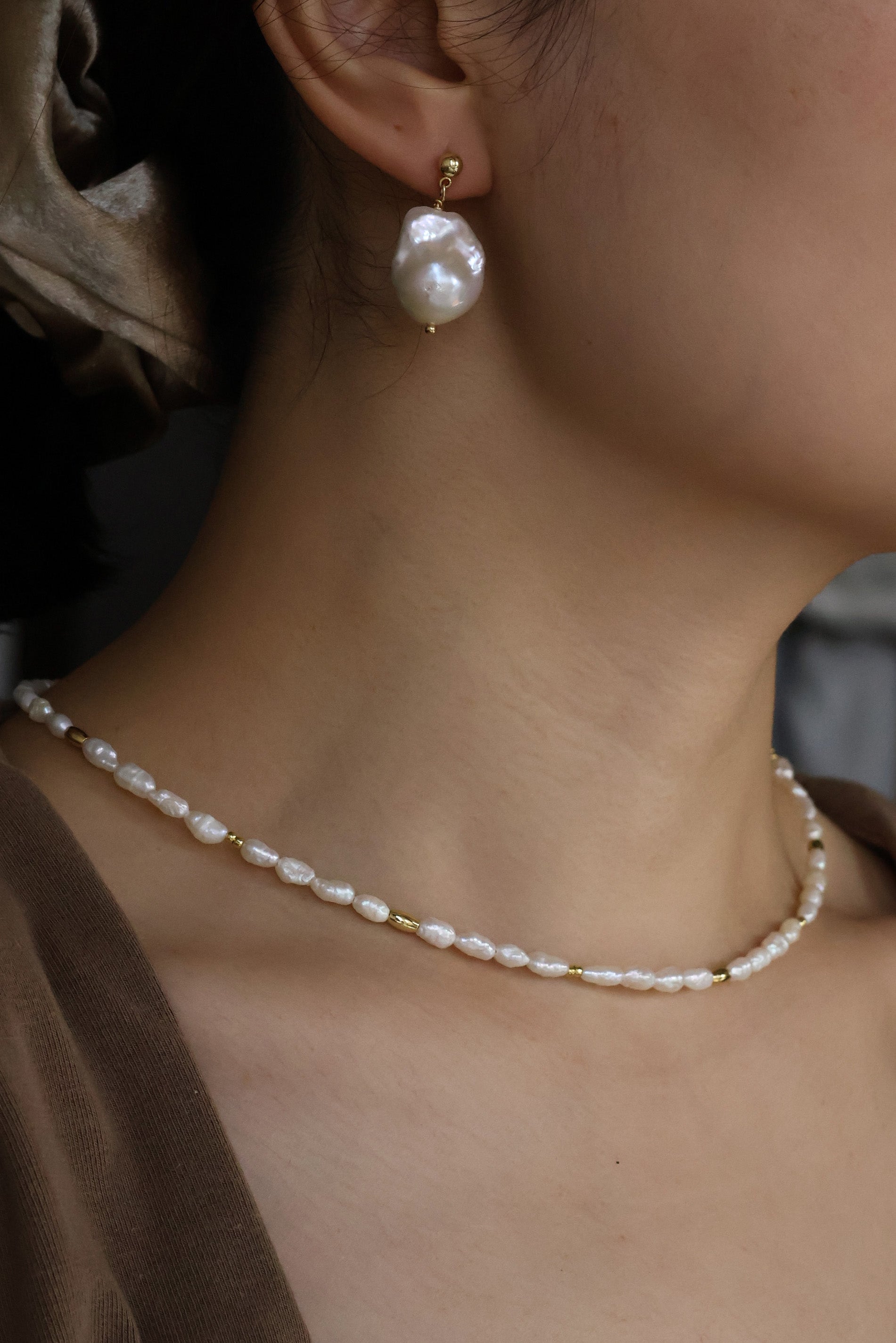 Keshi natural pearl necklace