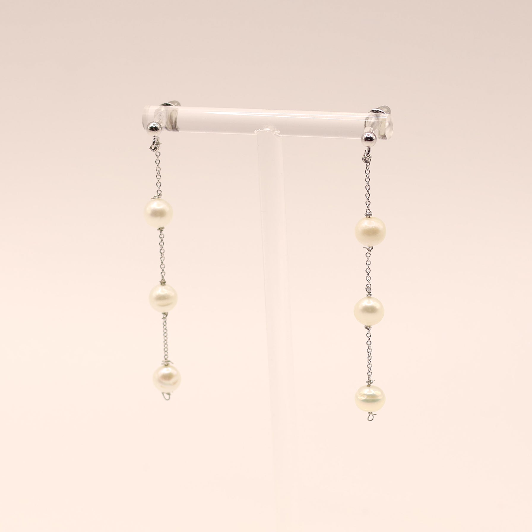 Phoebe floating pearl earrings