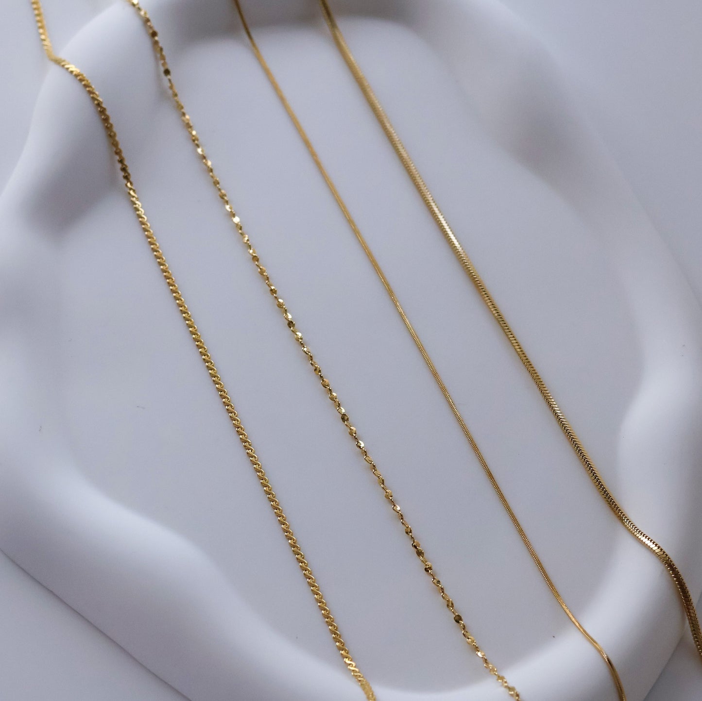 Plain necklace chains gold plated tarnish proof