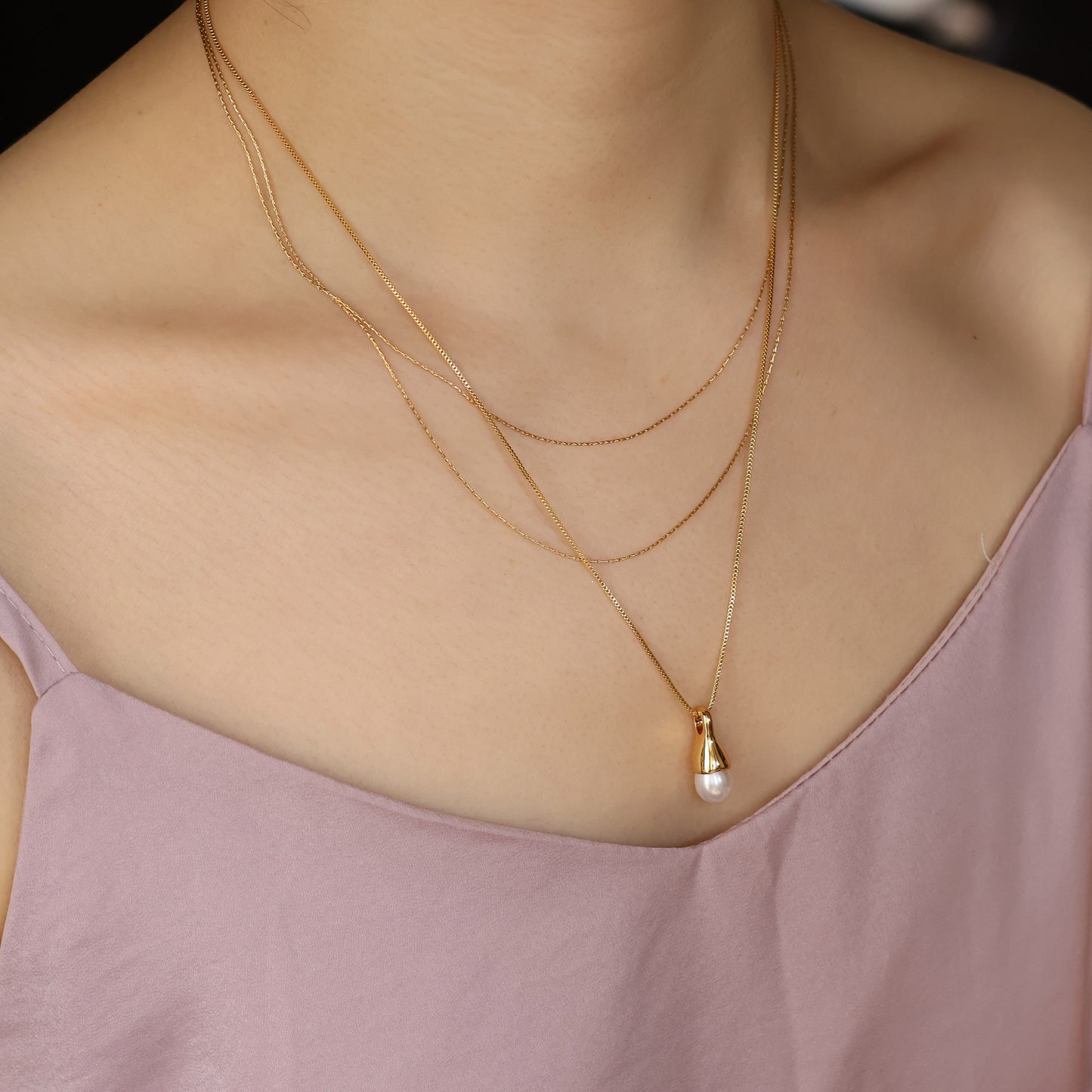 Lucia 18k gold plated Pearl necklace