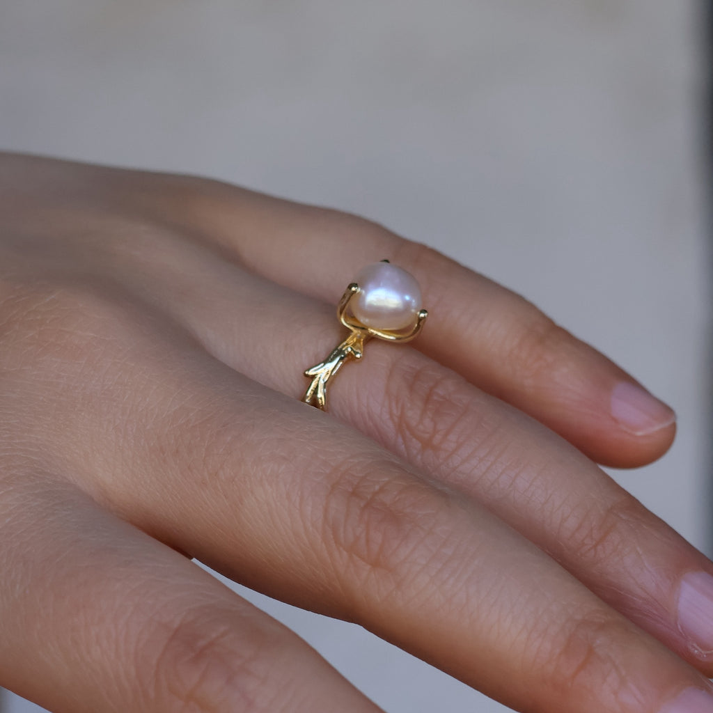 Branch Pearl Open Ring