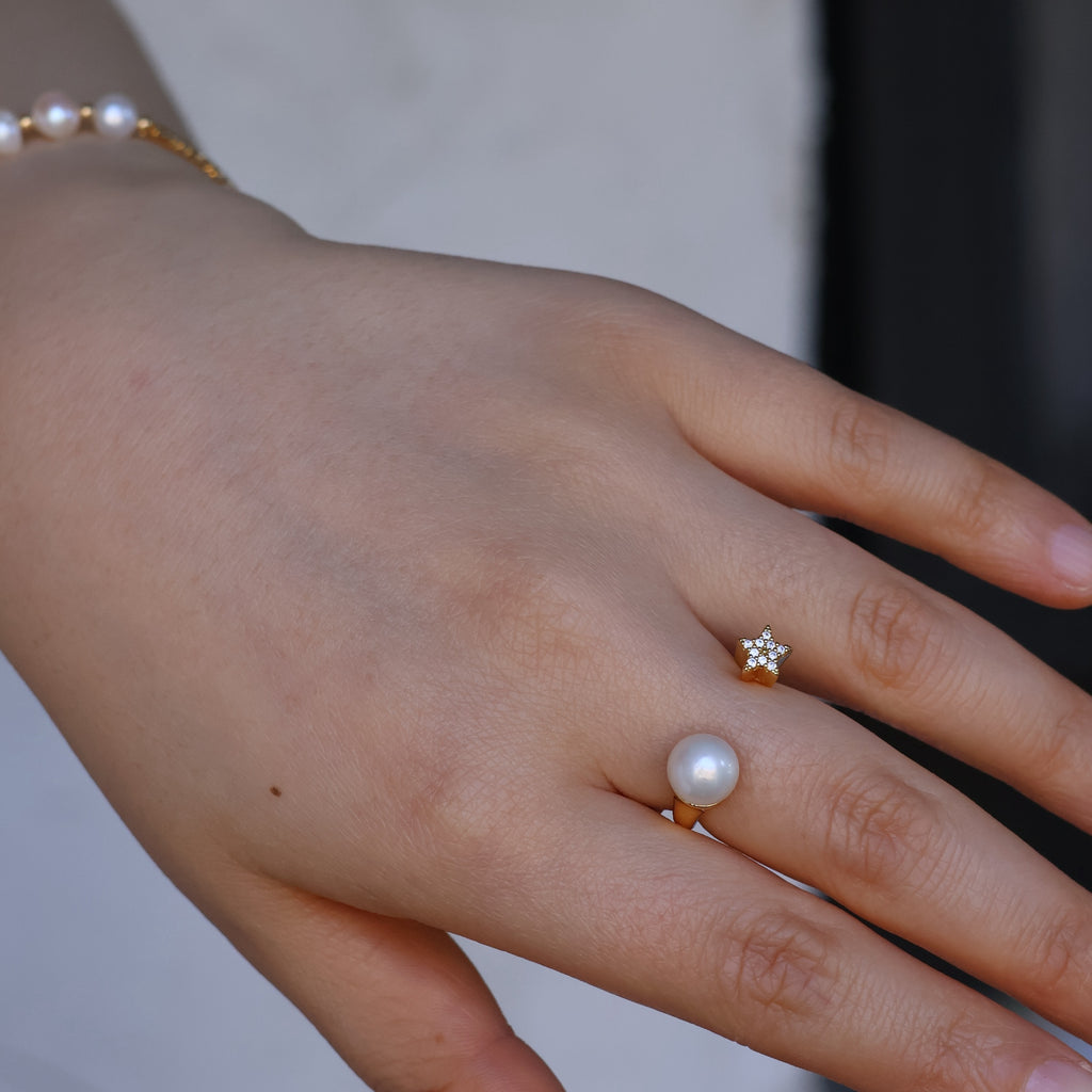 Pearl & Star Duo Ring