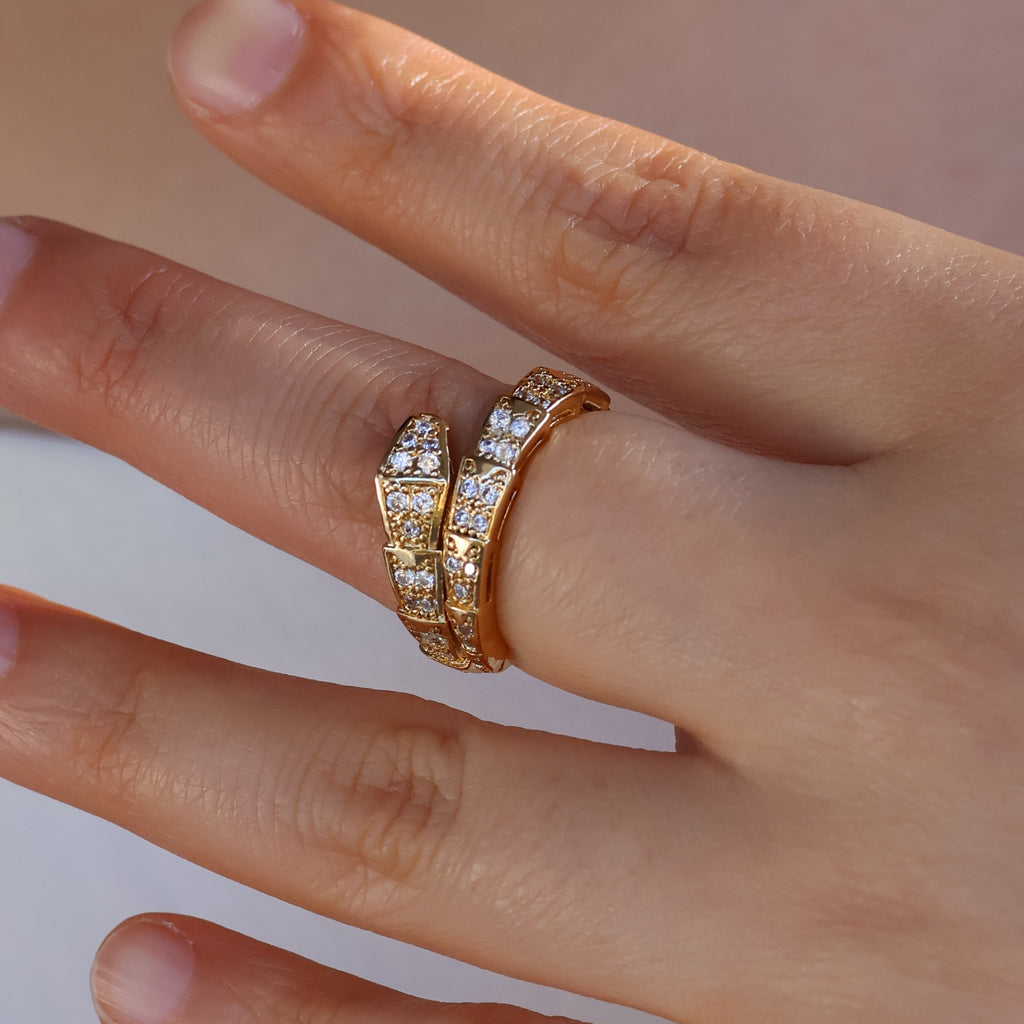 Snake zircon open ring