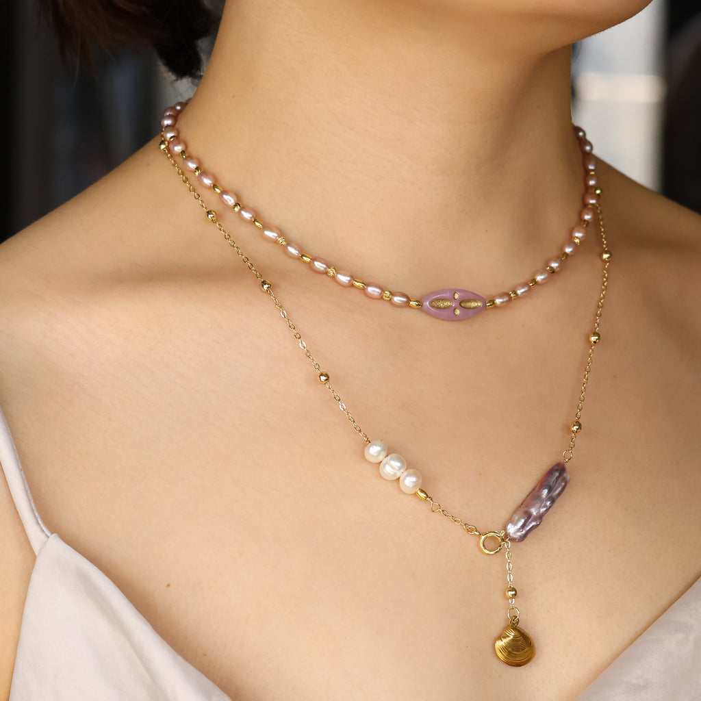 Lavender Haze Pearl Necklace