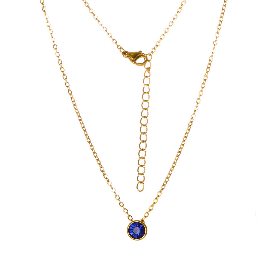 Personalised birthstone necklace real gold plated