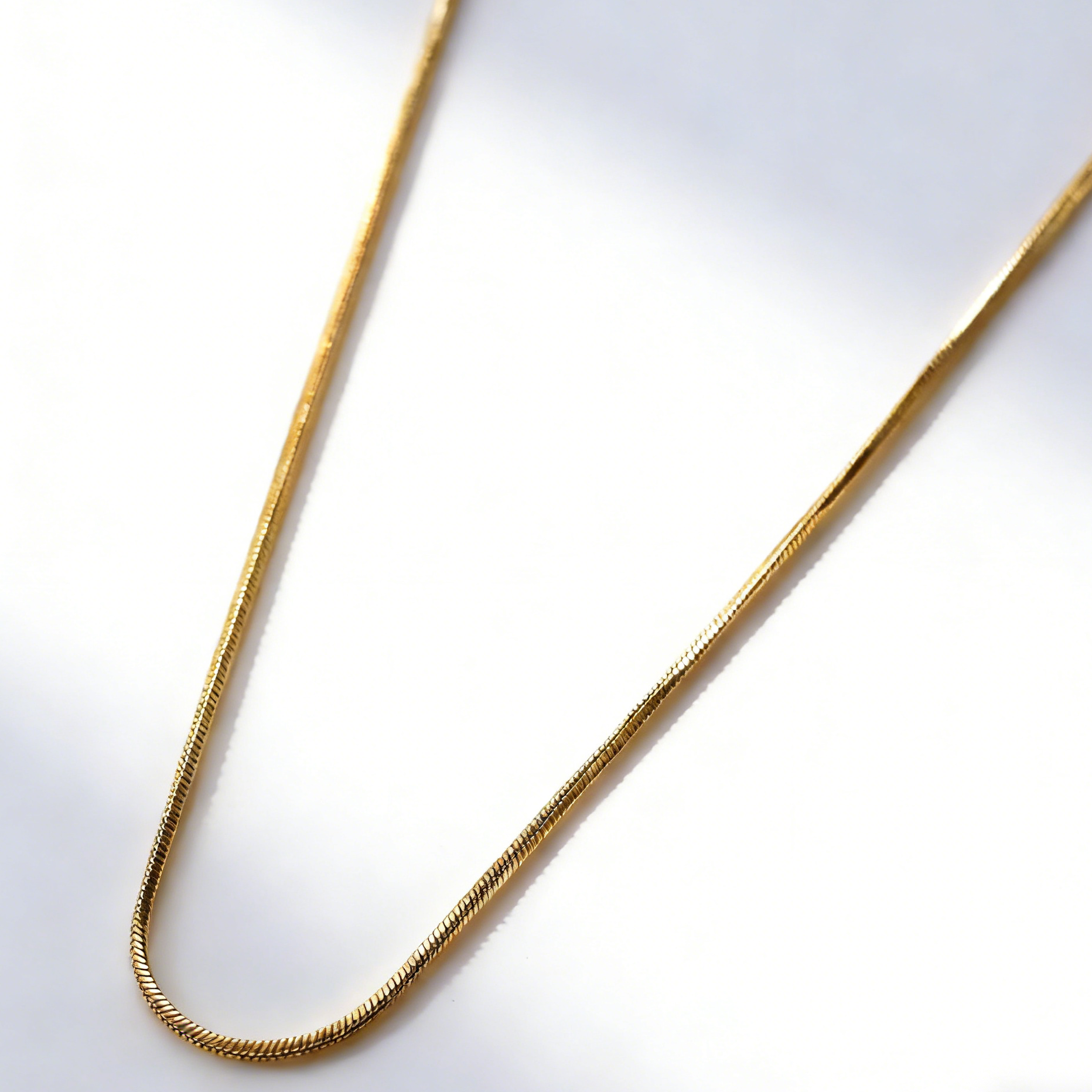 Plain necklace chains gold plated tarnish proof