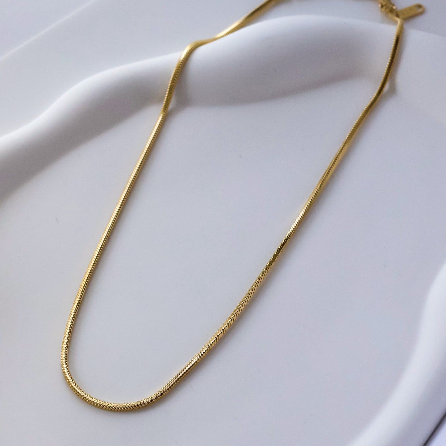 Plain necklace chains gold plated tarnish proof