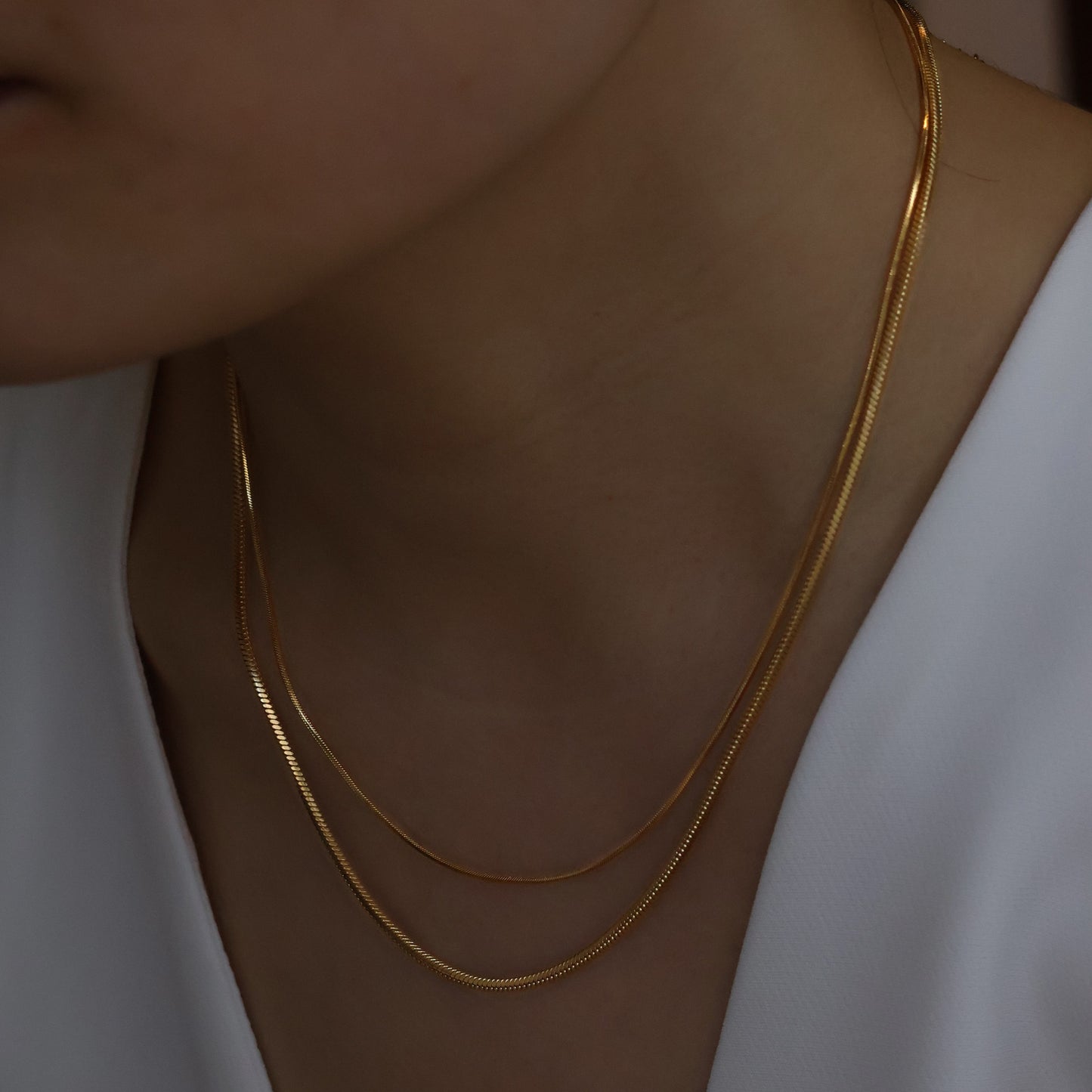 Plain necklace chains gold plated tarnish proof