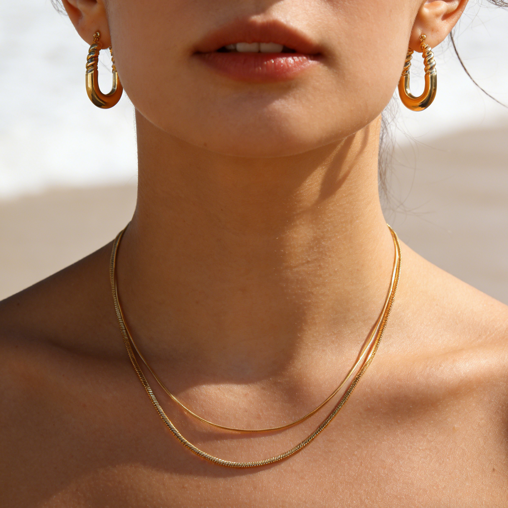 Plain necklace chains gold plated tarnish proof