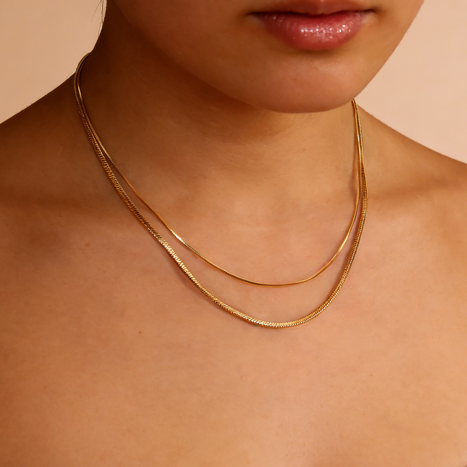 Plain necklace chains gold plated tarnish proof