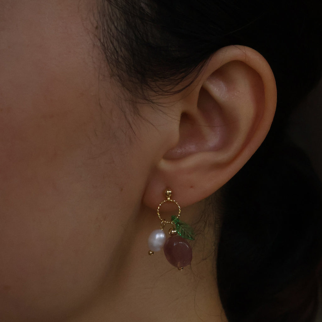 Summer fresh natural pearl earrings