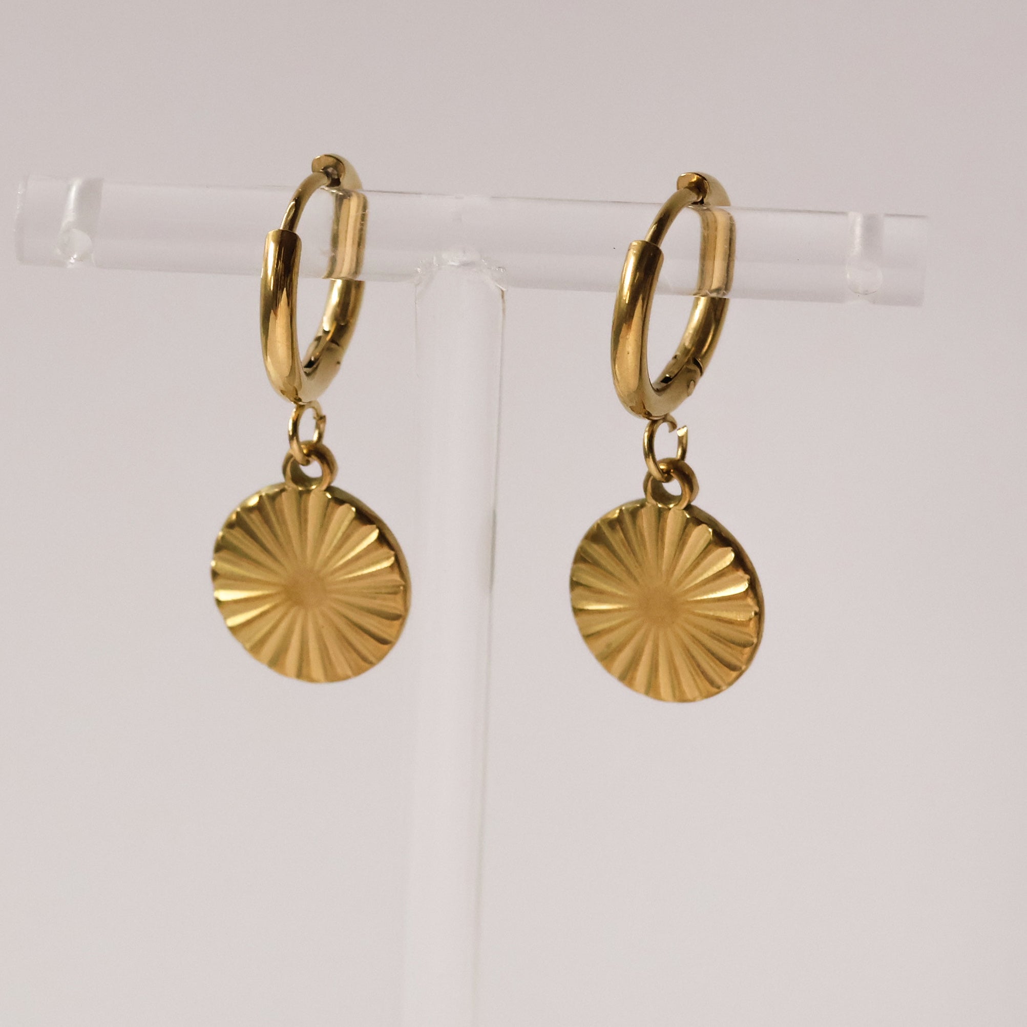 Surya Gold plated huggie hoops water resistant