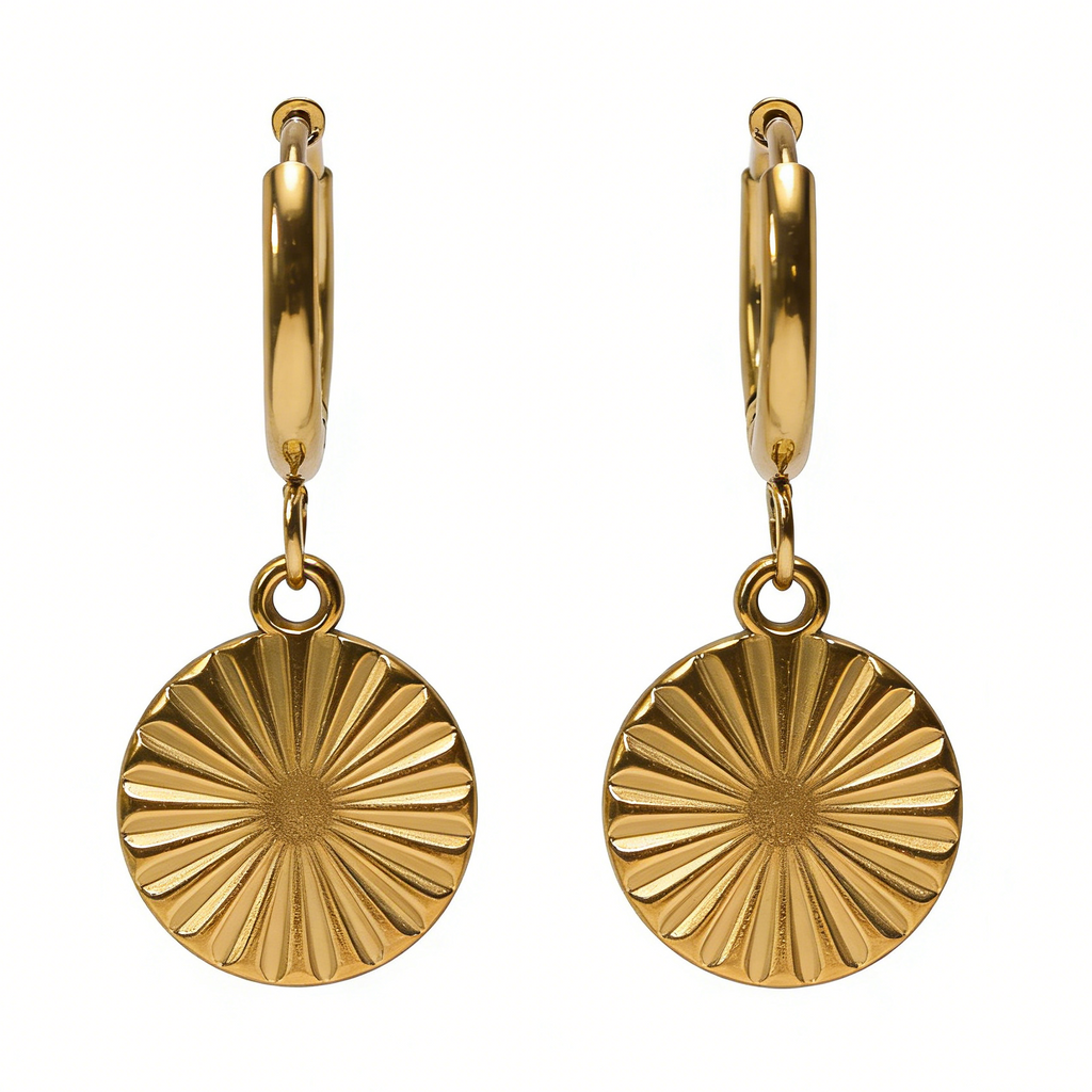 Surya Gold plated huggie hoops water resistant