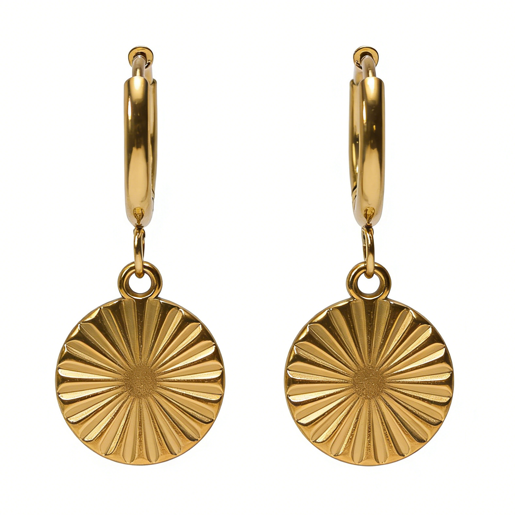 Surya Gold plated huggie hoops water resistant