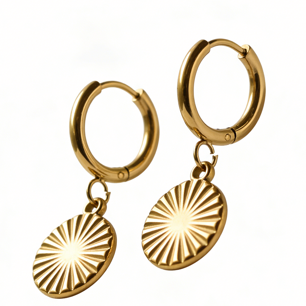 Surya Gold plated huggie hoops water resistant