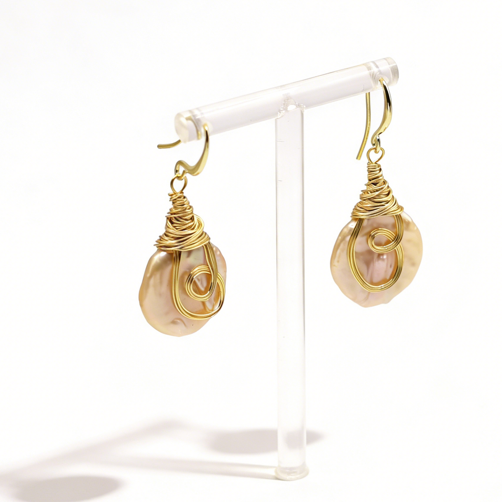 Tara baroque pearl earrings handmade