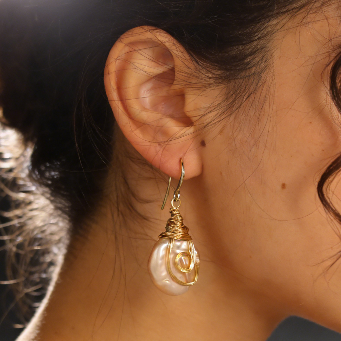 Tara baroque pearl earrings handmade