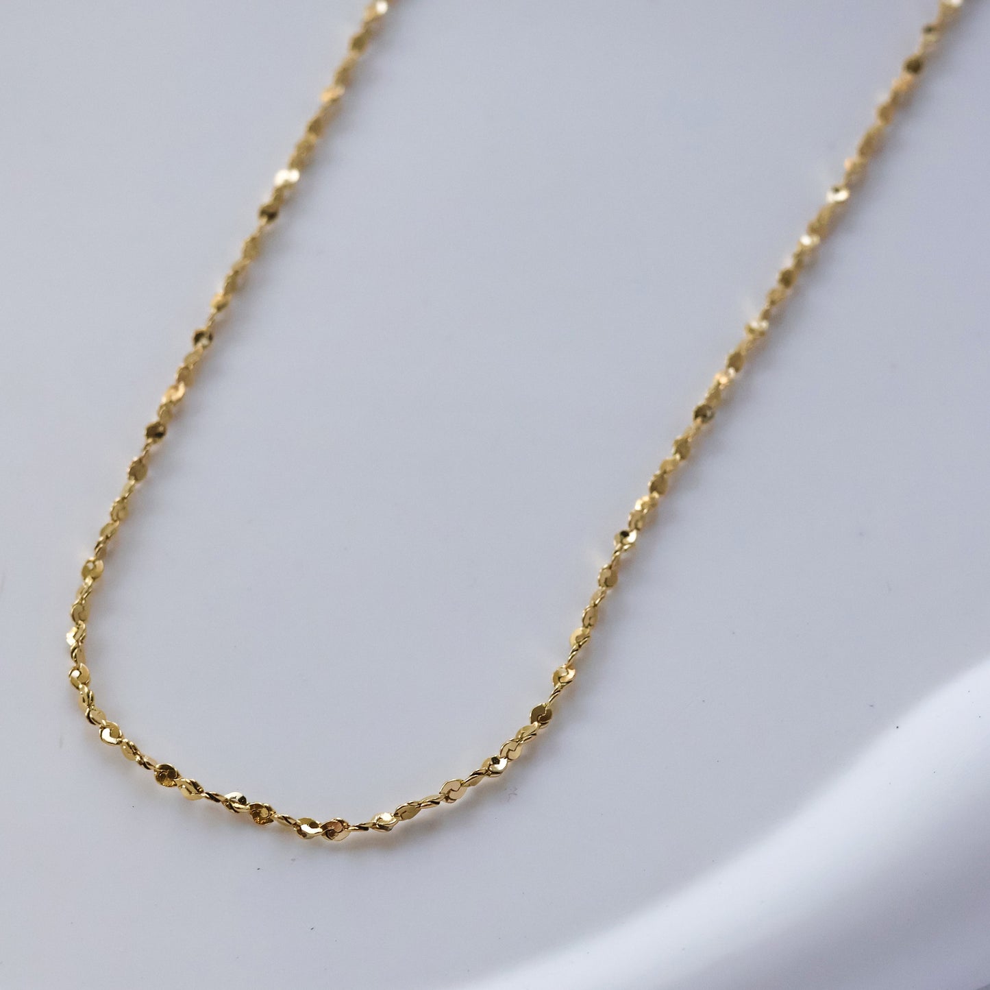 Plain necklace chains gold plated tarnish proof