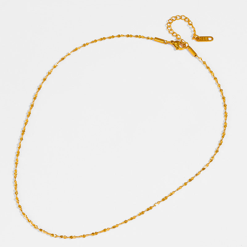 Plain necklace chains gold plated tarnish proof