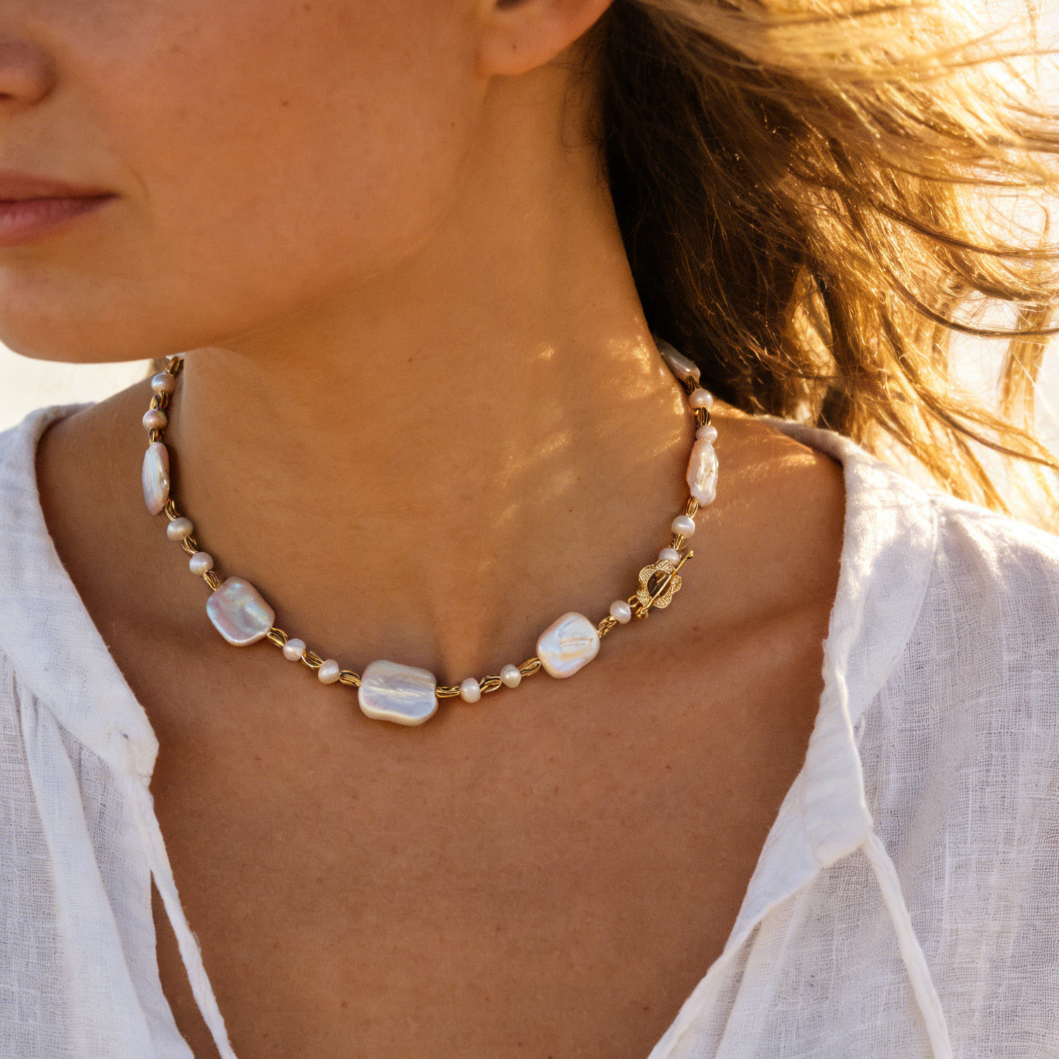 Fonda freshwater baroque pearl necklace