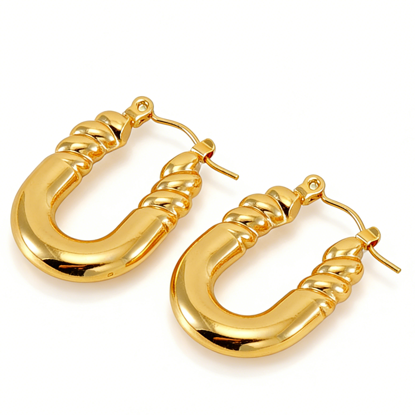 Zoe gold plated huggie earrings