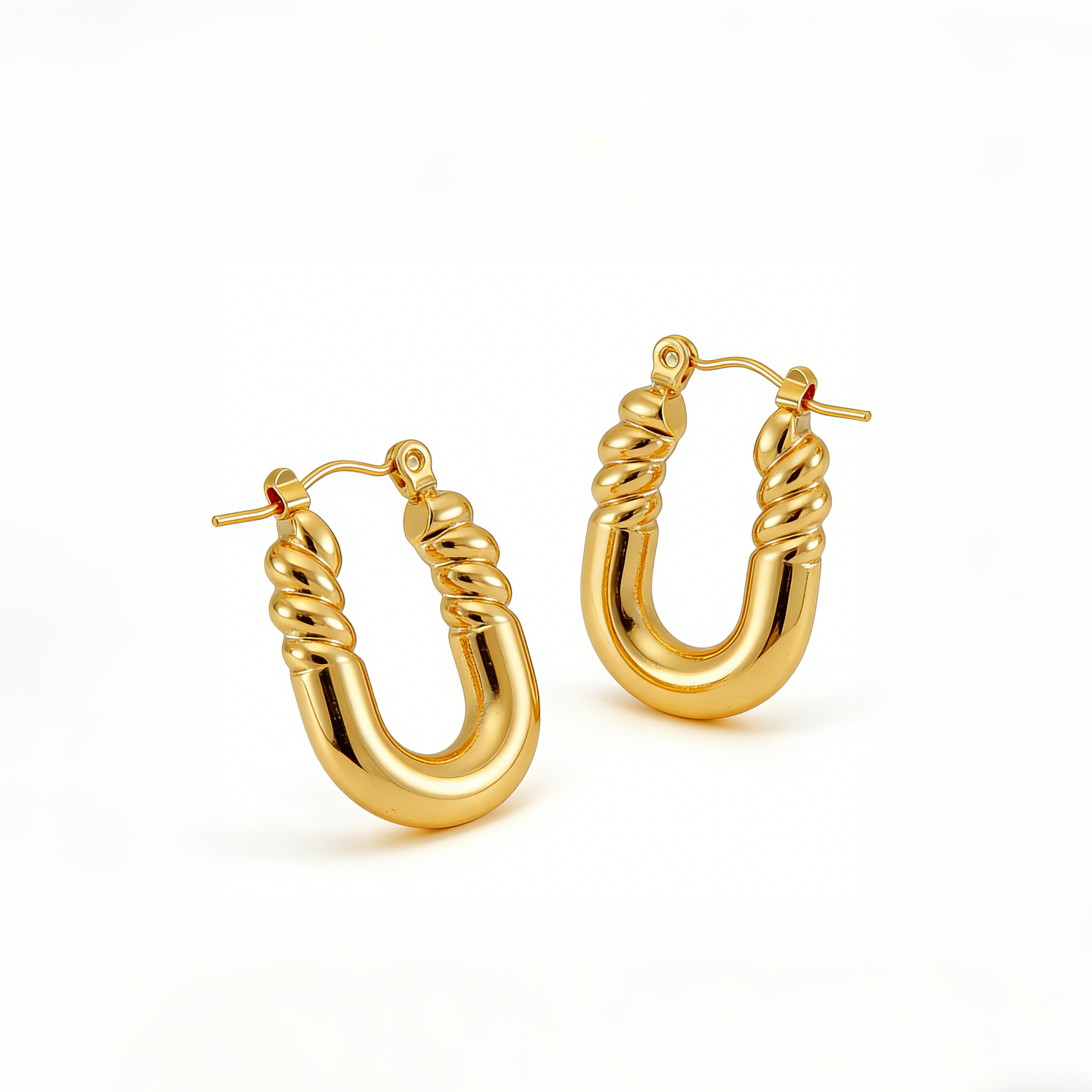 Zoe gold plated huggie earrings