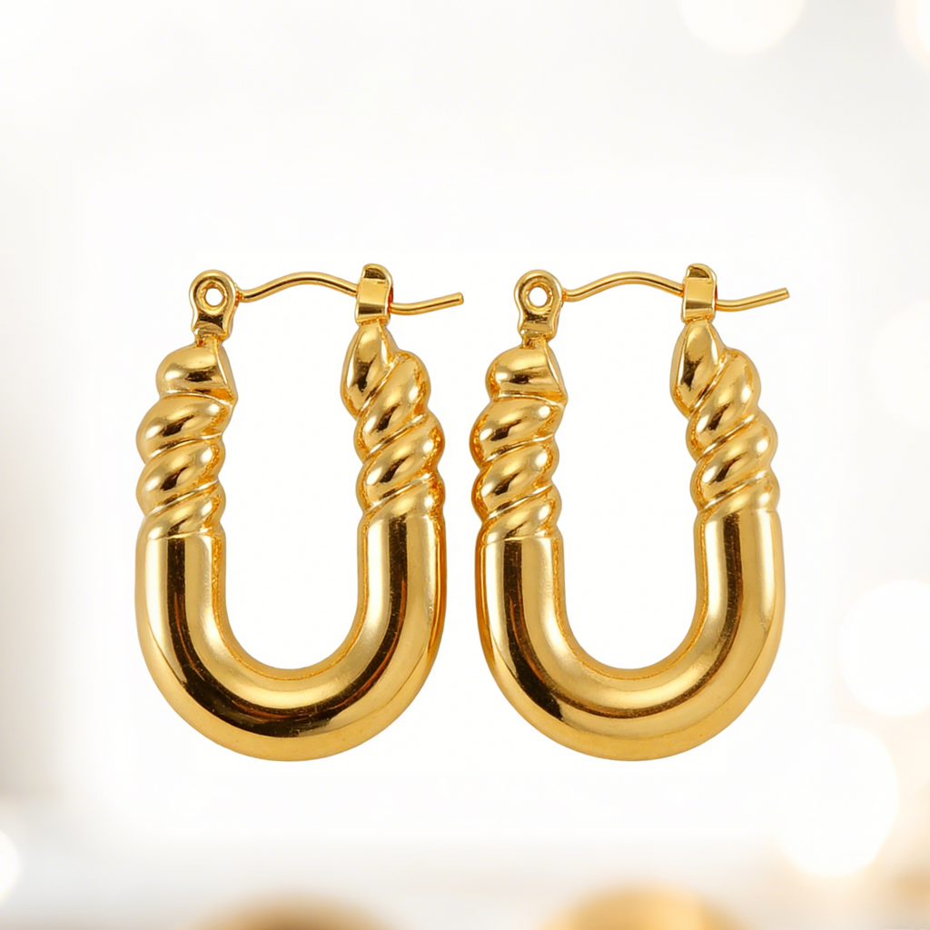Zoe gold plated huggie earrings