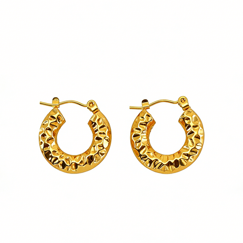 Abby 18K Gold Plated Huggie Earrings – Hypoallergenic Stainless Steel – view 2