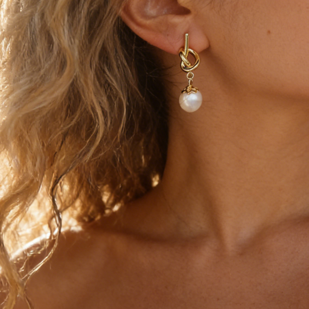 Knot Me Freshwater Pearl Earrings