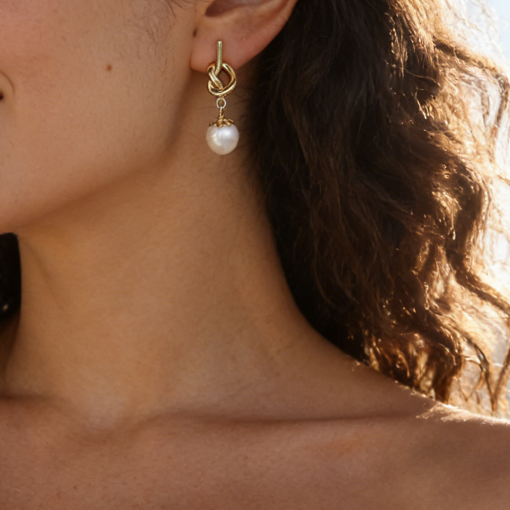 Knot Me Freshwater Pearl Earrings