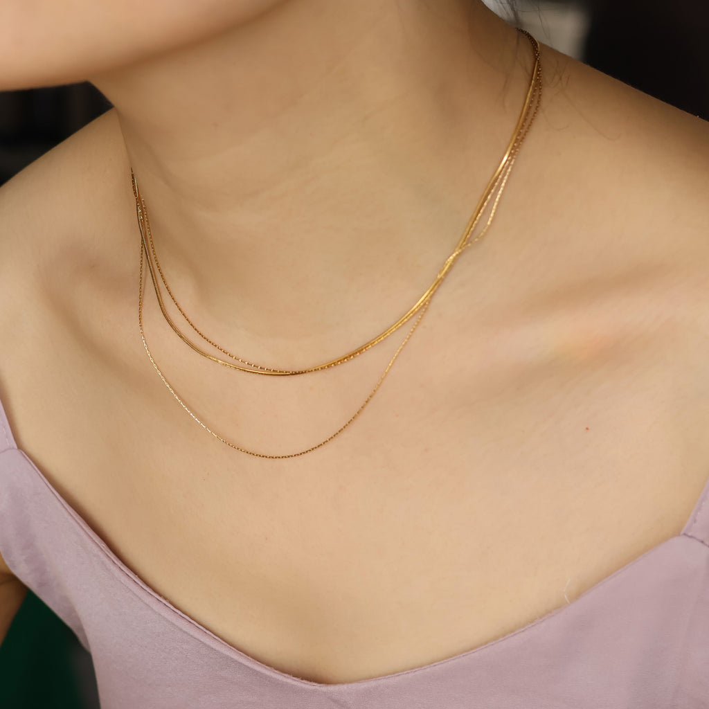 Riley layered snake chain minimalist design