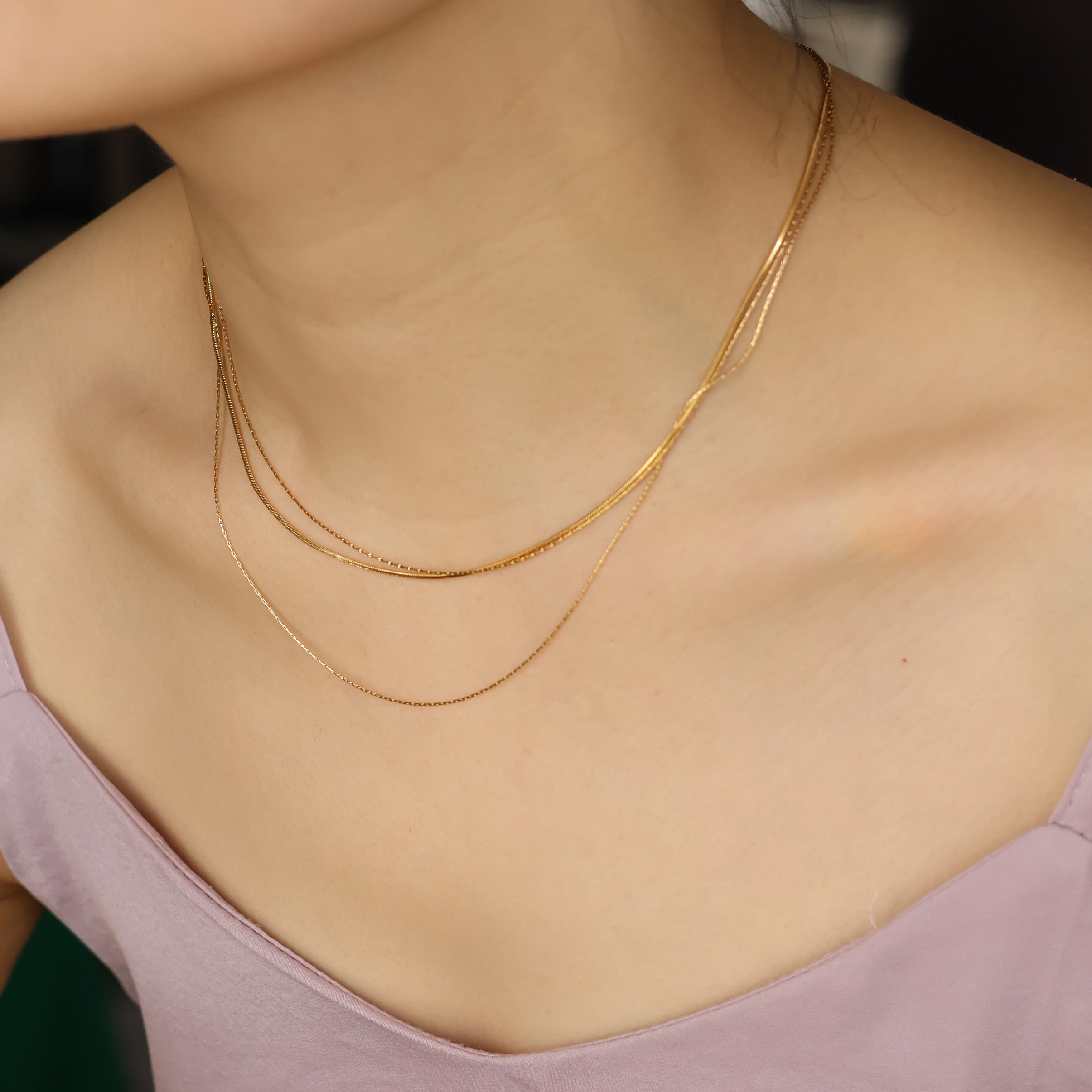 Riley layered snake chain minimalist design