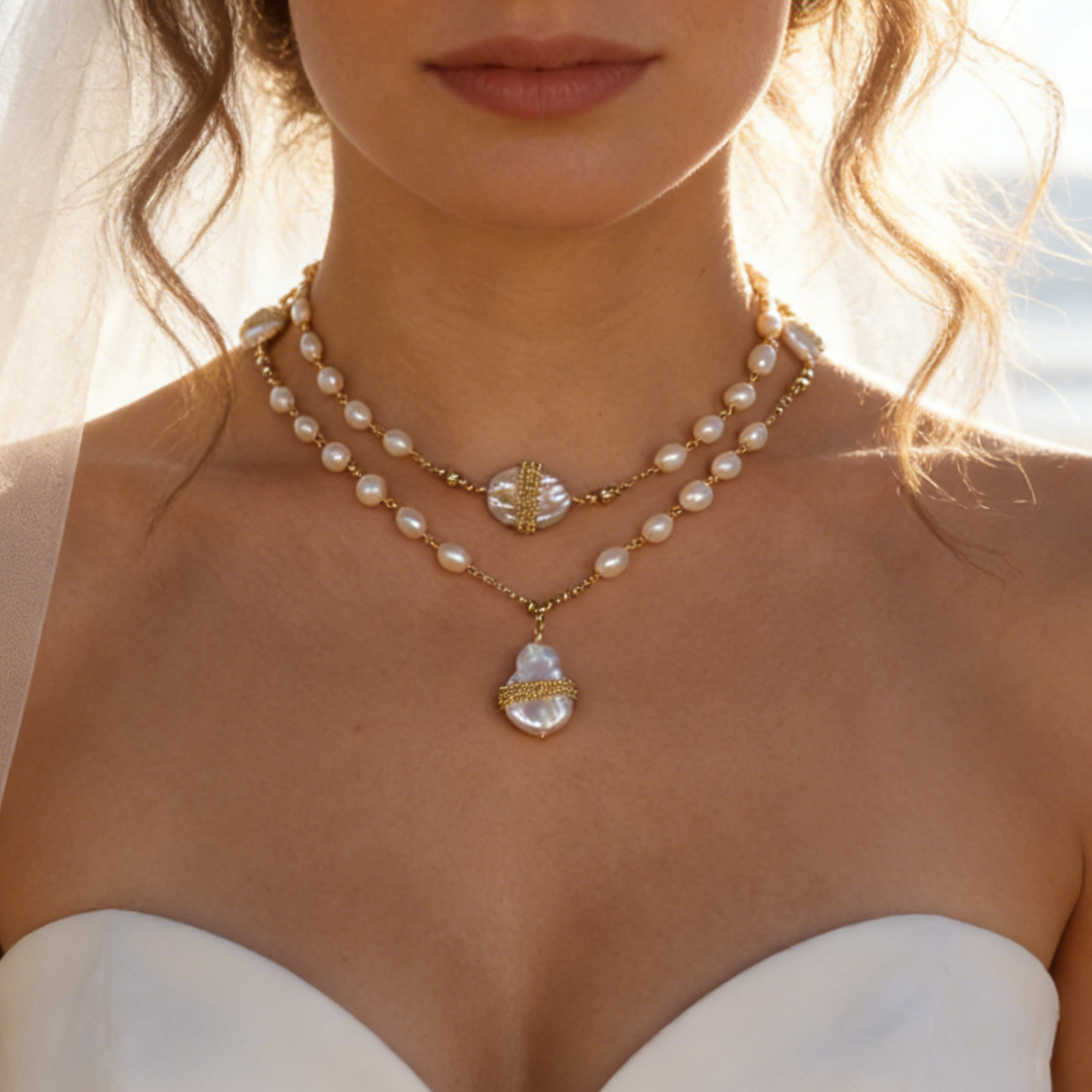 Long story natural baroque pearl necklace handmade