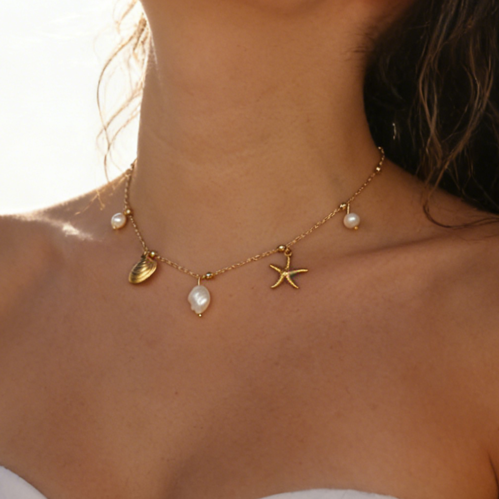 Summer Bay Gold Plated Freshwater Pearl Necklace