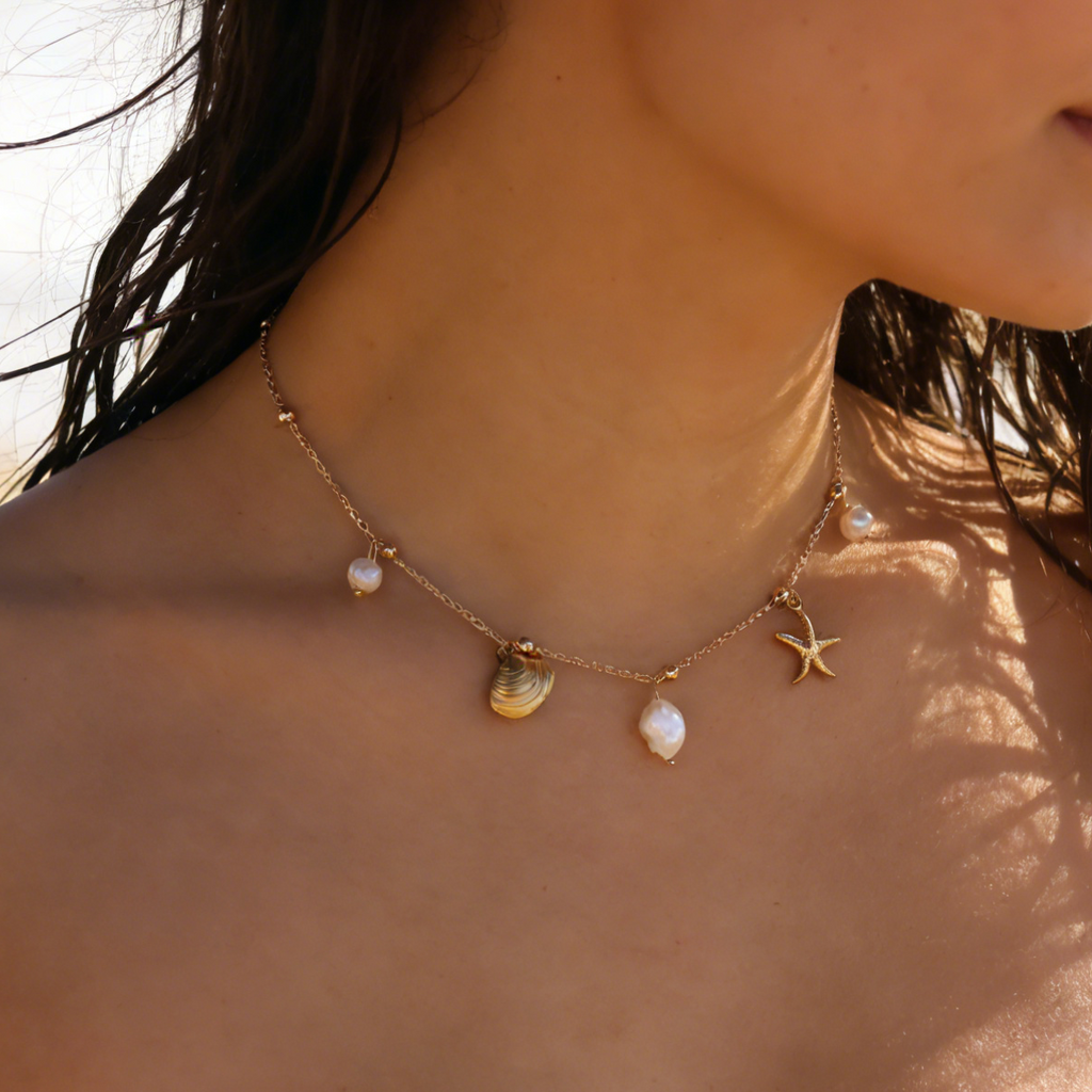 Summer Bay Gold Plated Freshwater Pearl Necklace
