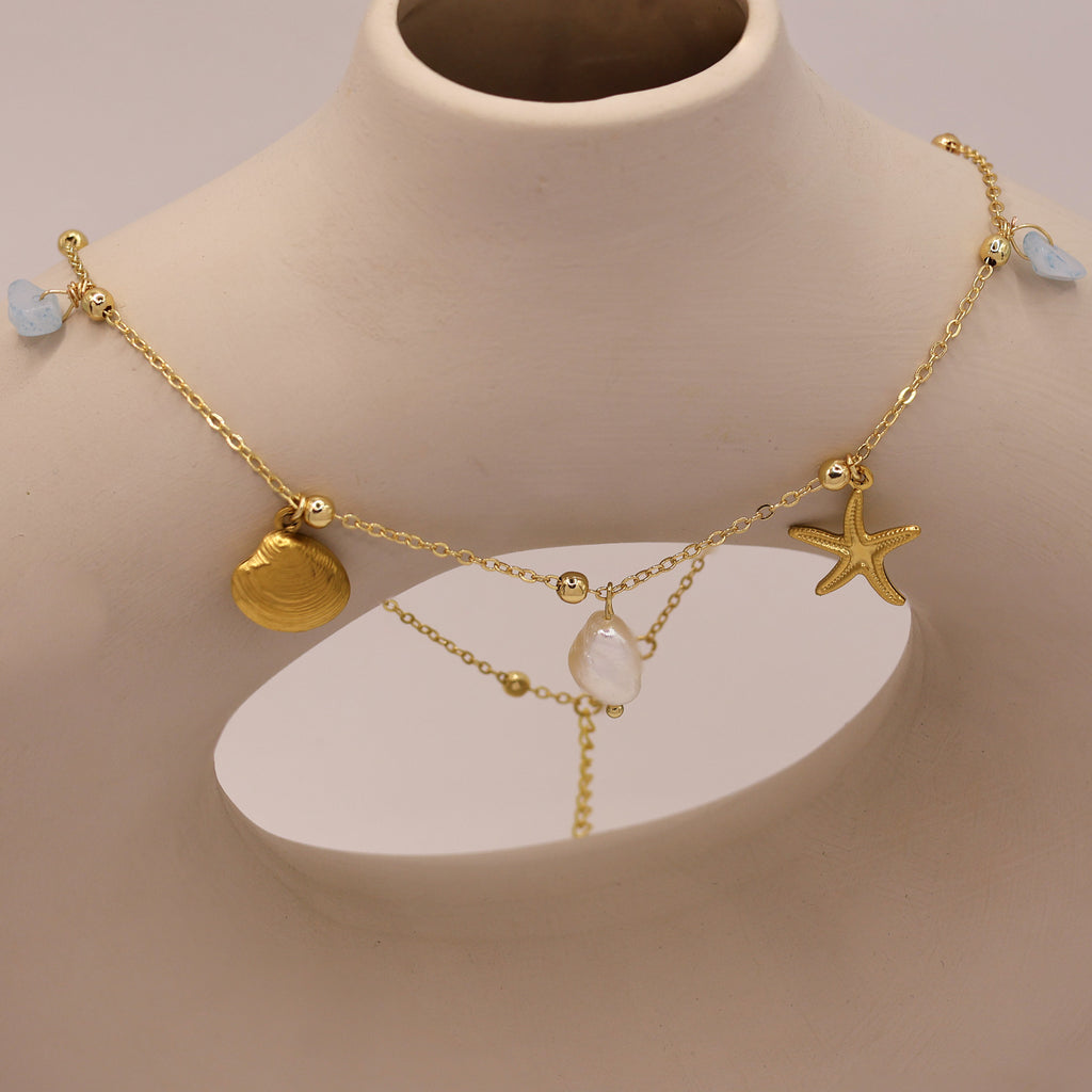 Summer Bay Gold Plated Freshwater Pearl Necklace