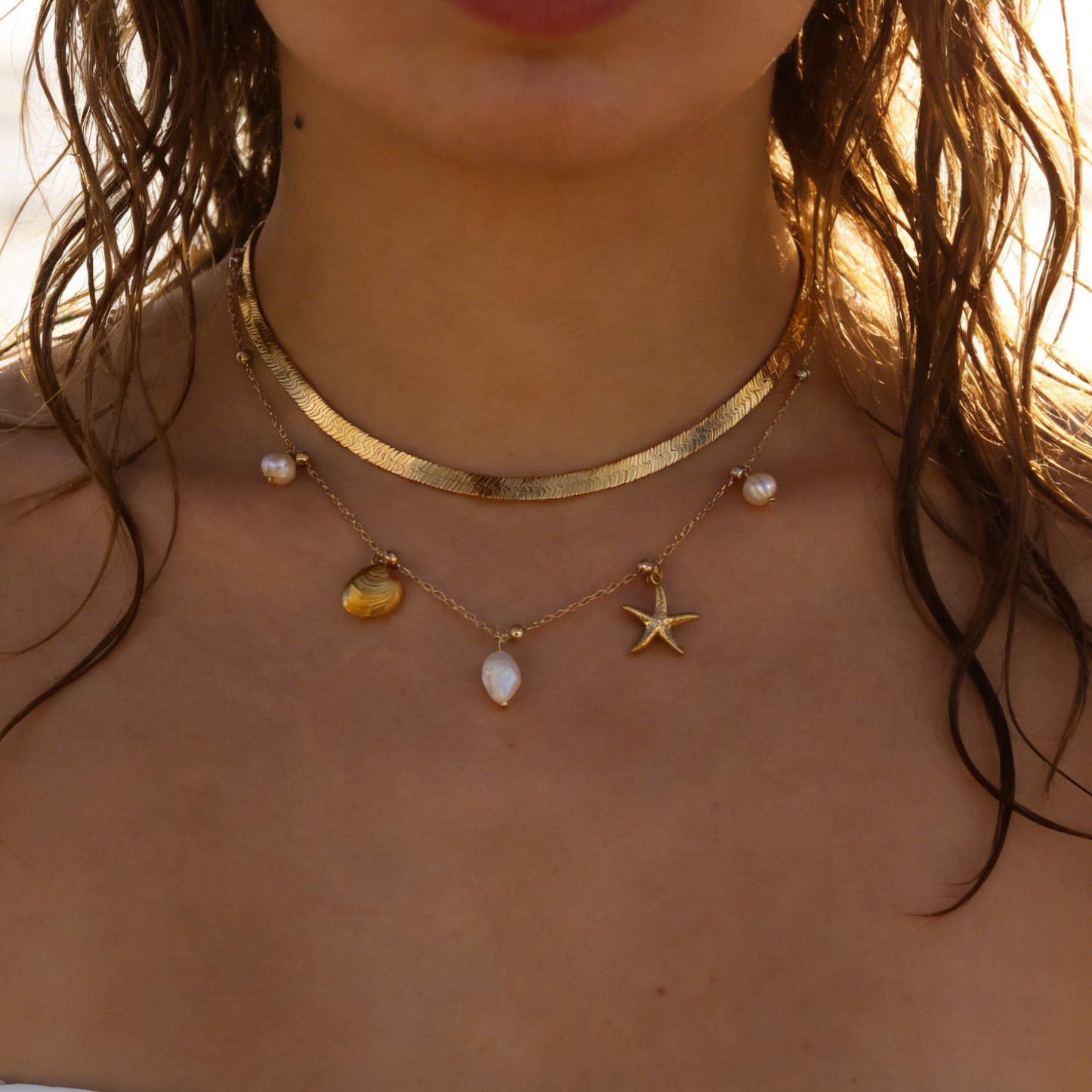 Summer Bay Gold Plated Freshwater Pearl Necklace