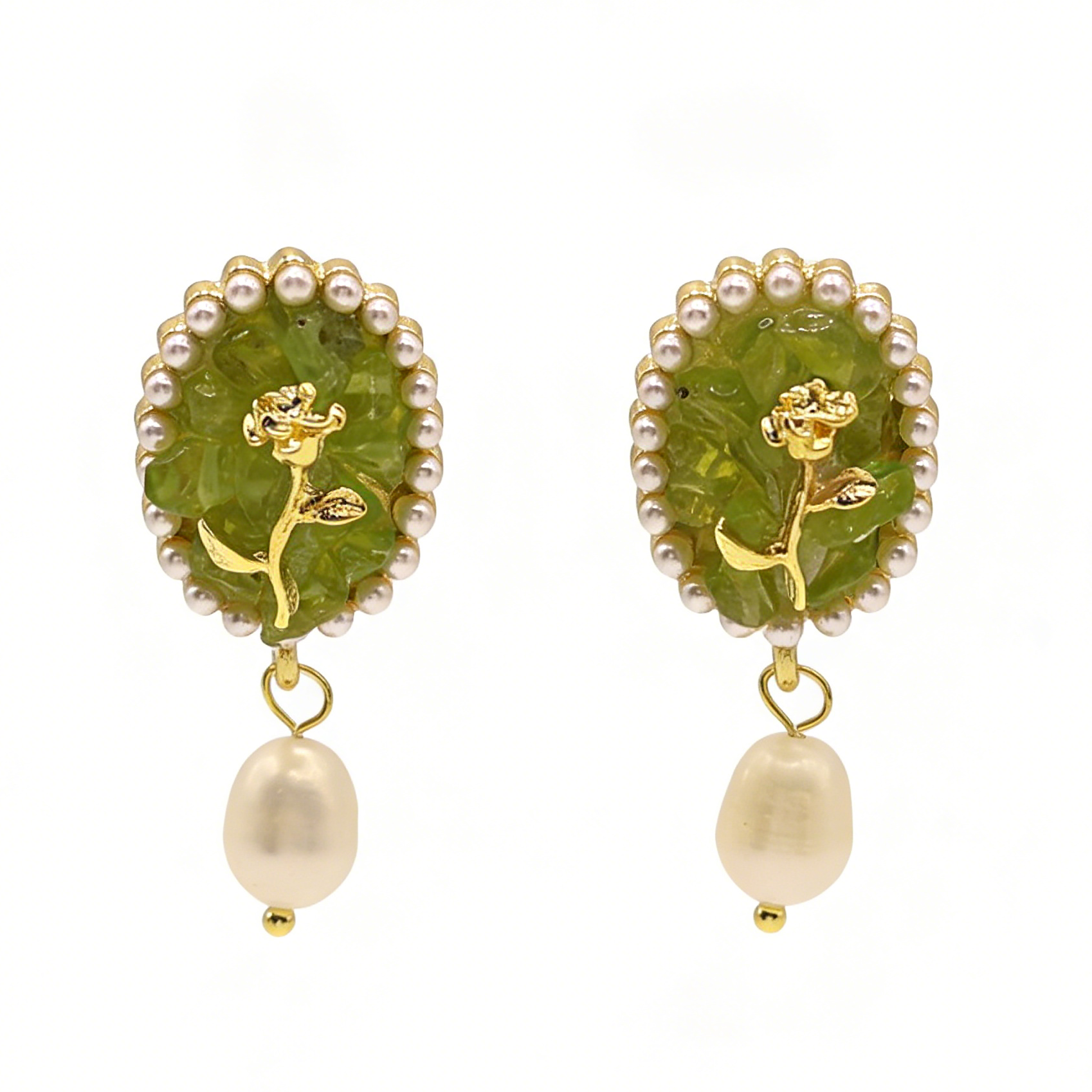 Olive garden baroque pearl earrings