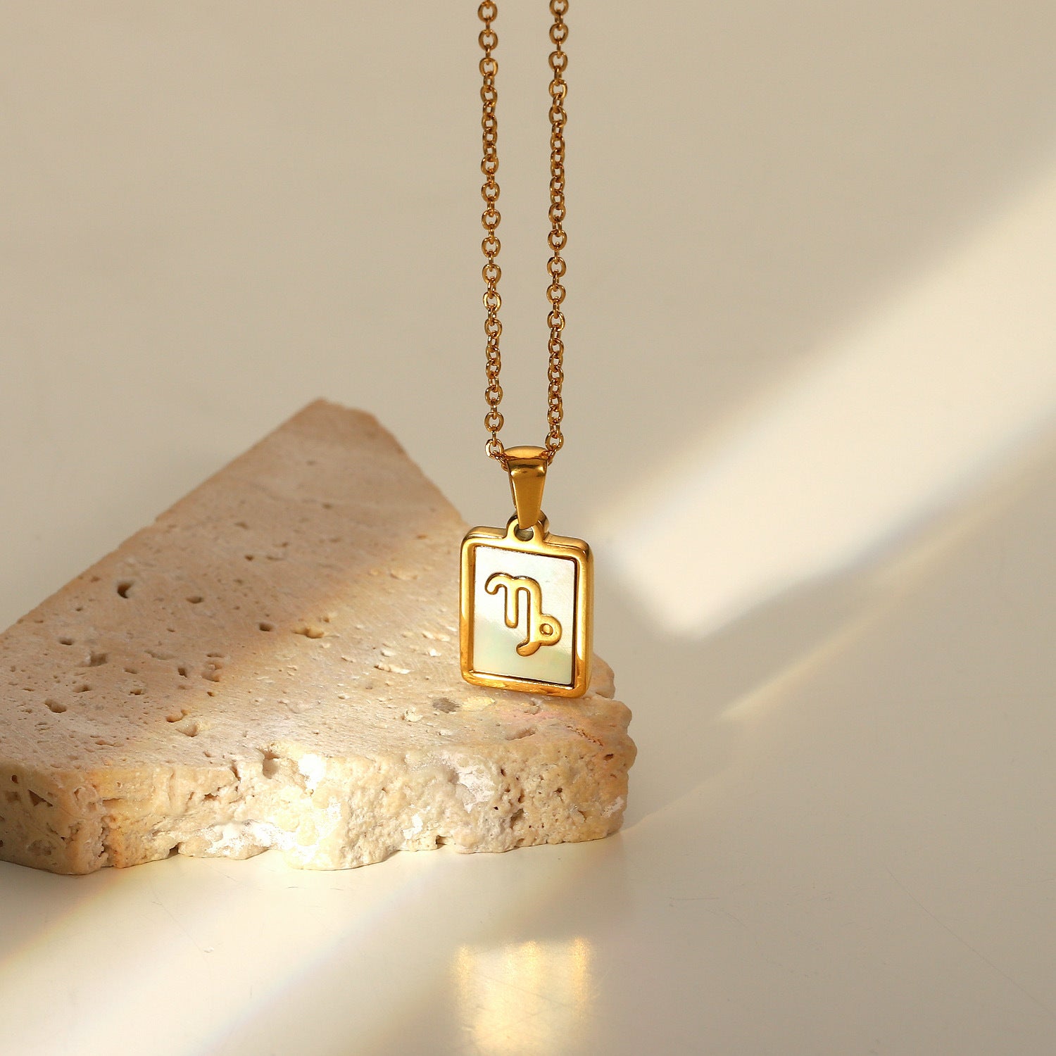 Zodiac Sign charm 18k gold plated necklace