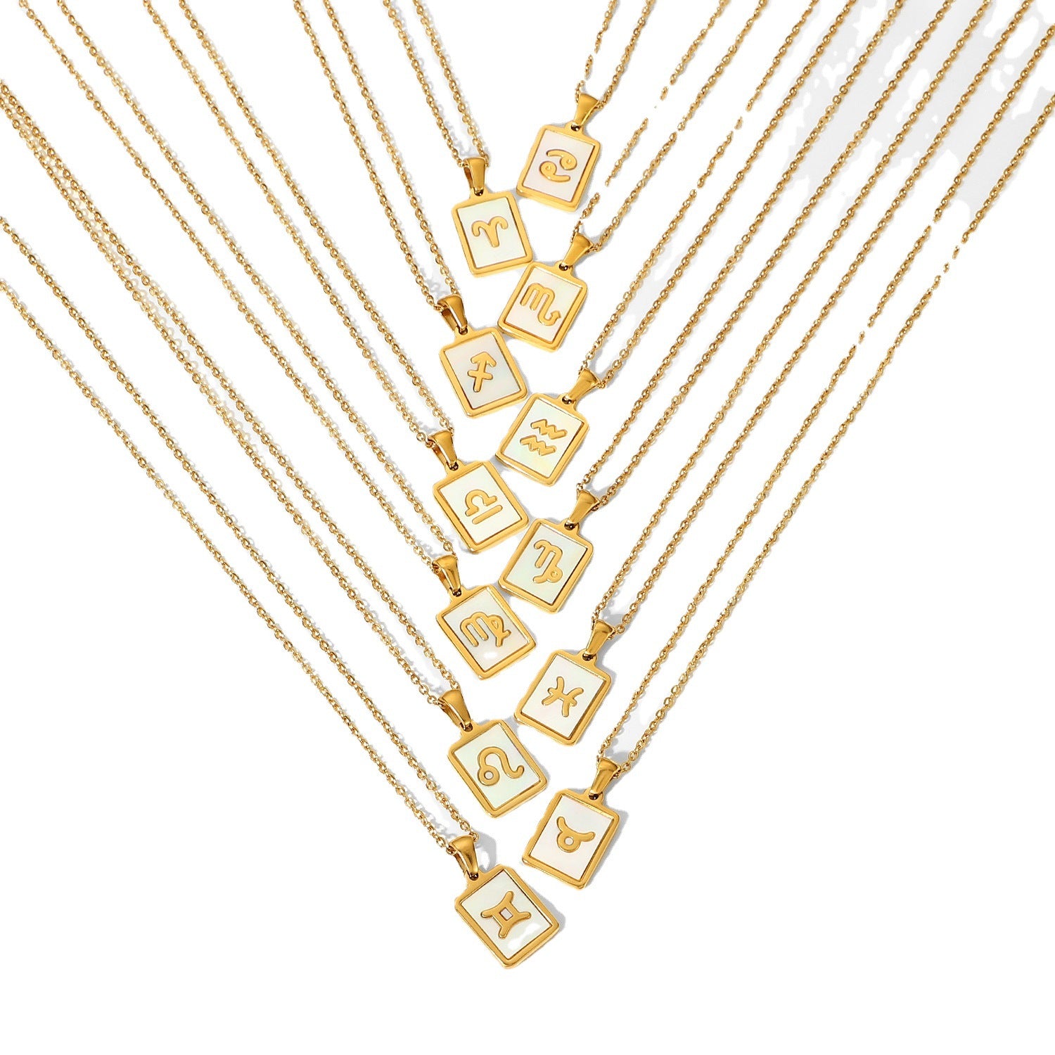 Zodiac Sign charm 18k gold plated necklace