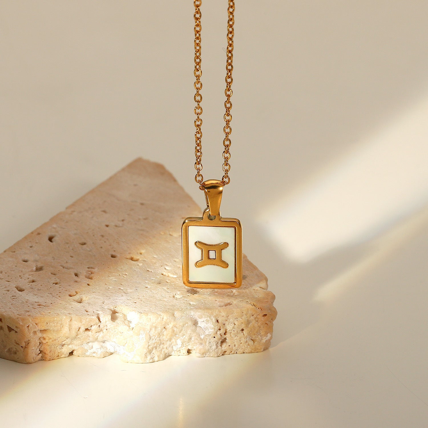 Zodiac Sign charm 18k gold plated necklace