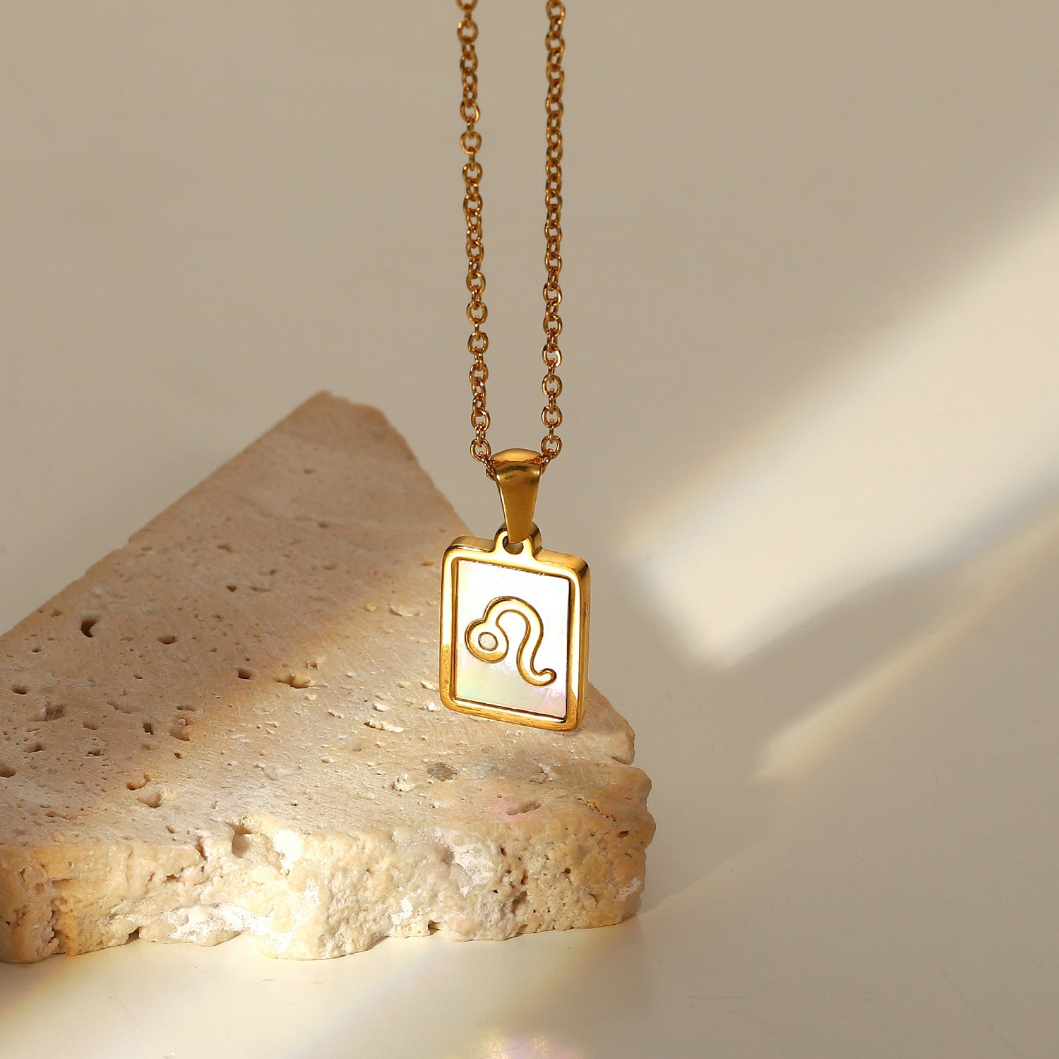 Zodiac Sign charm 18k gold plated necklace