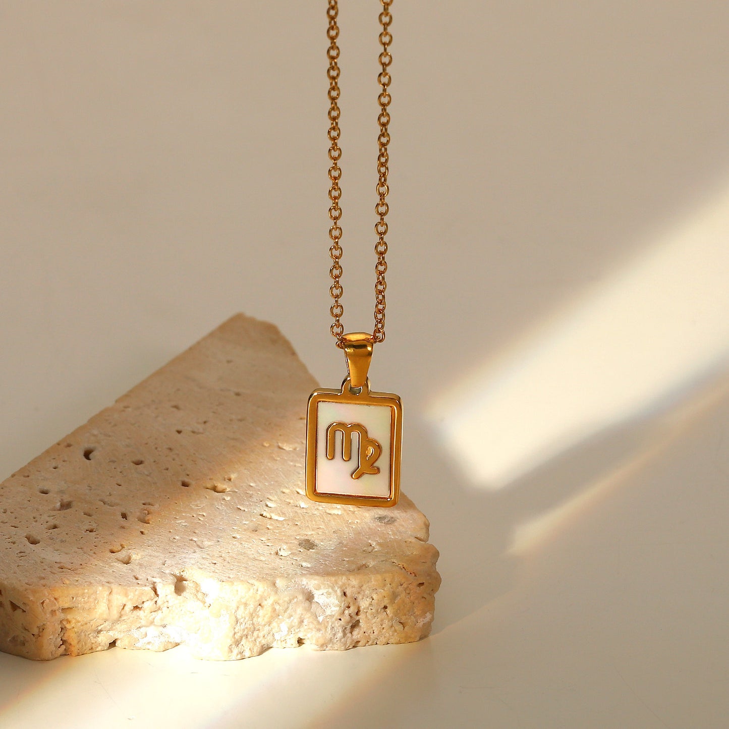 Zodiac Sign charm 18k gold plated necklace