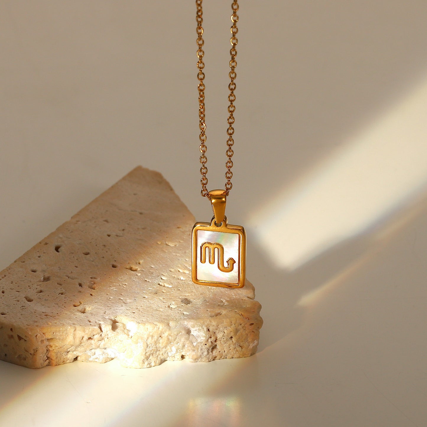 Zodiac Sign charm 18k gold plated necklace