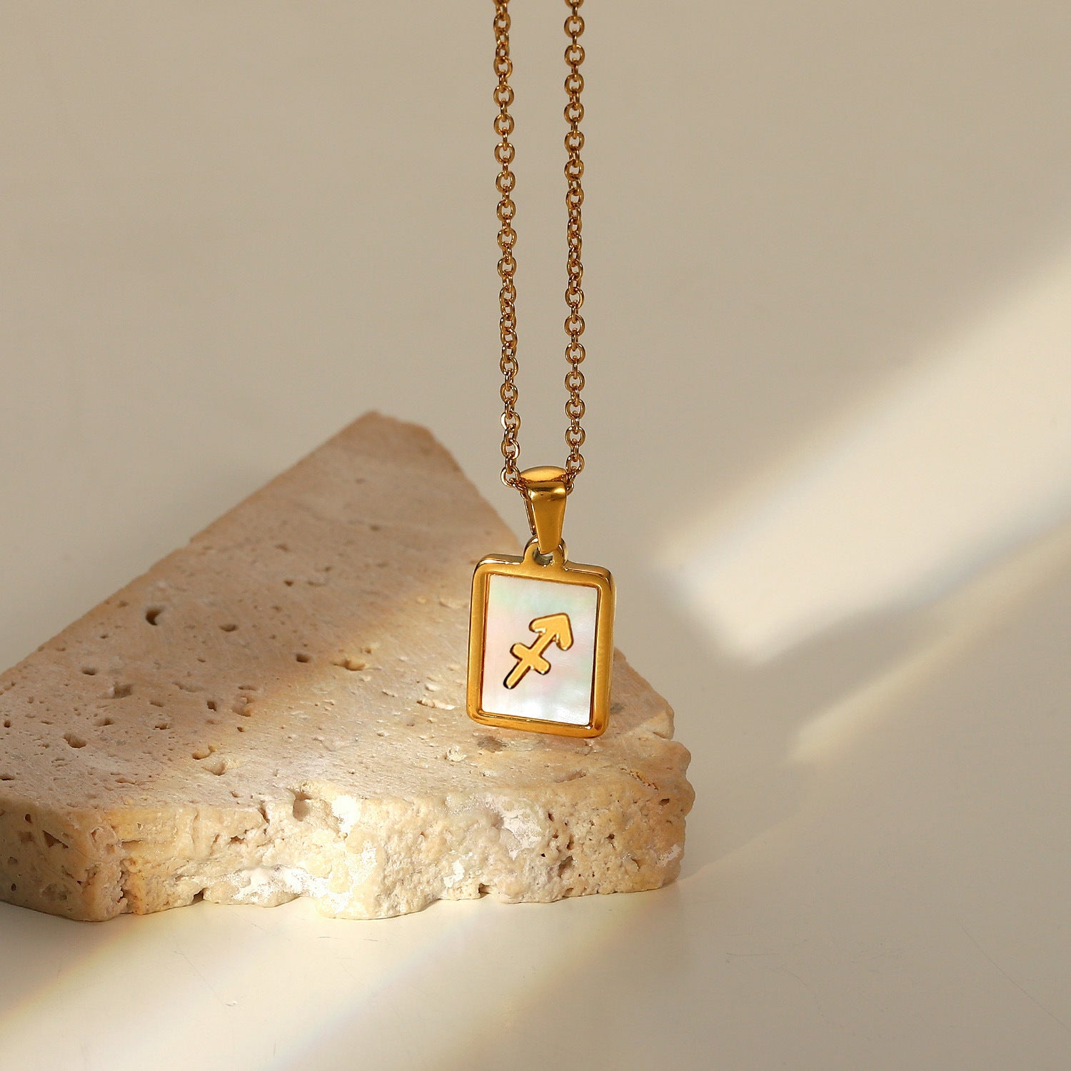 Zodiac Sign charm 18k gold plated necklace